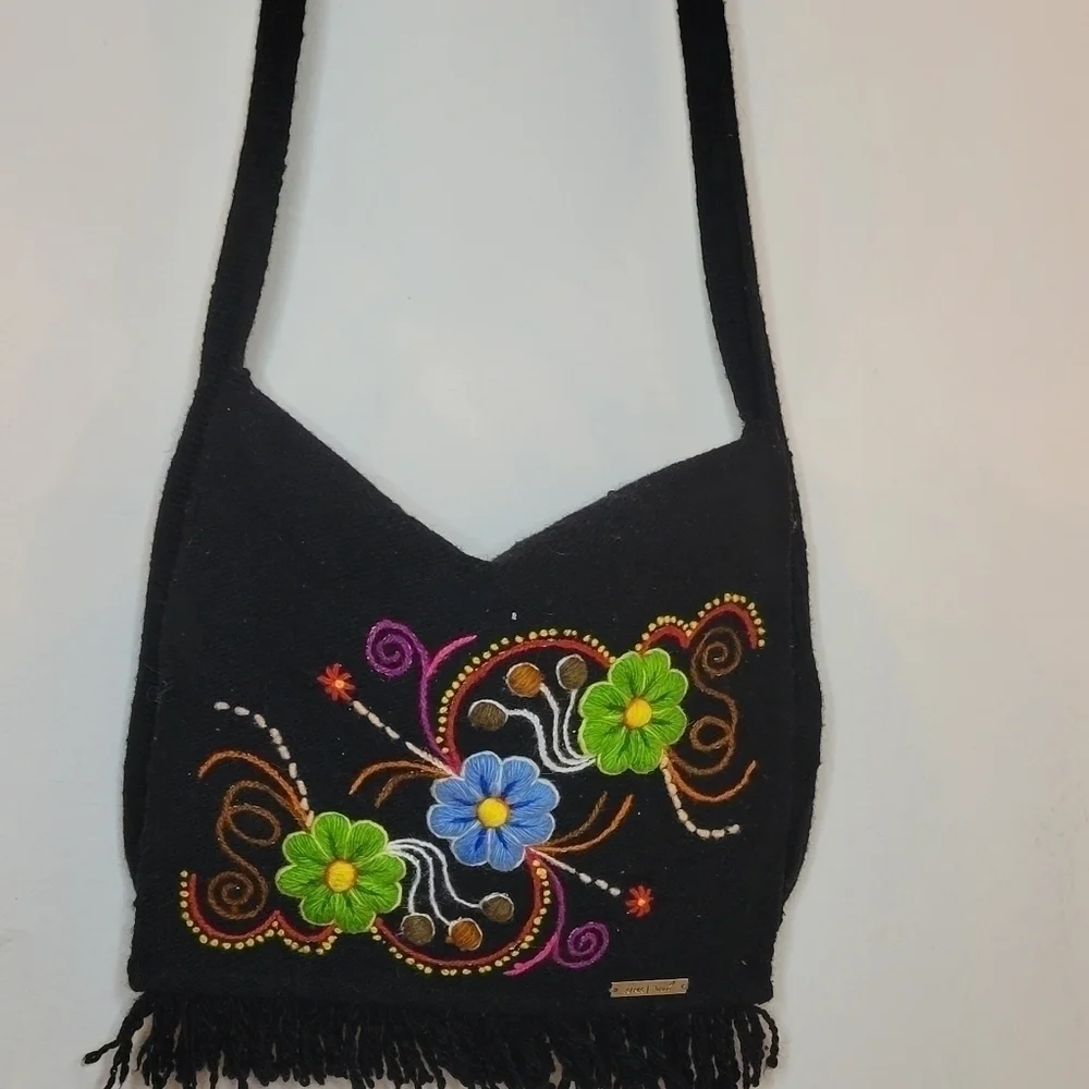 Alma Soul made in Peru Lambswool Satchel Crossbody  Bag